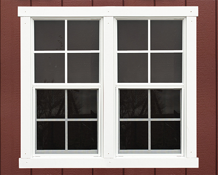 18 x 36 Double Window - Shown With 1 x 3 Wood Window Trim