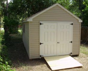 Beige Gable Shed with Ramp