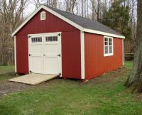 Red Gable Shed with Ramp