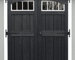 Double hung doors - Custom shed option - black